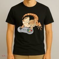 Bearded Dragon Playing Video Game Reptiles Pagona Gamer T-Shirt thumb 3