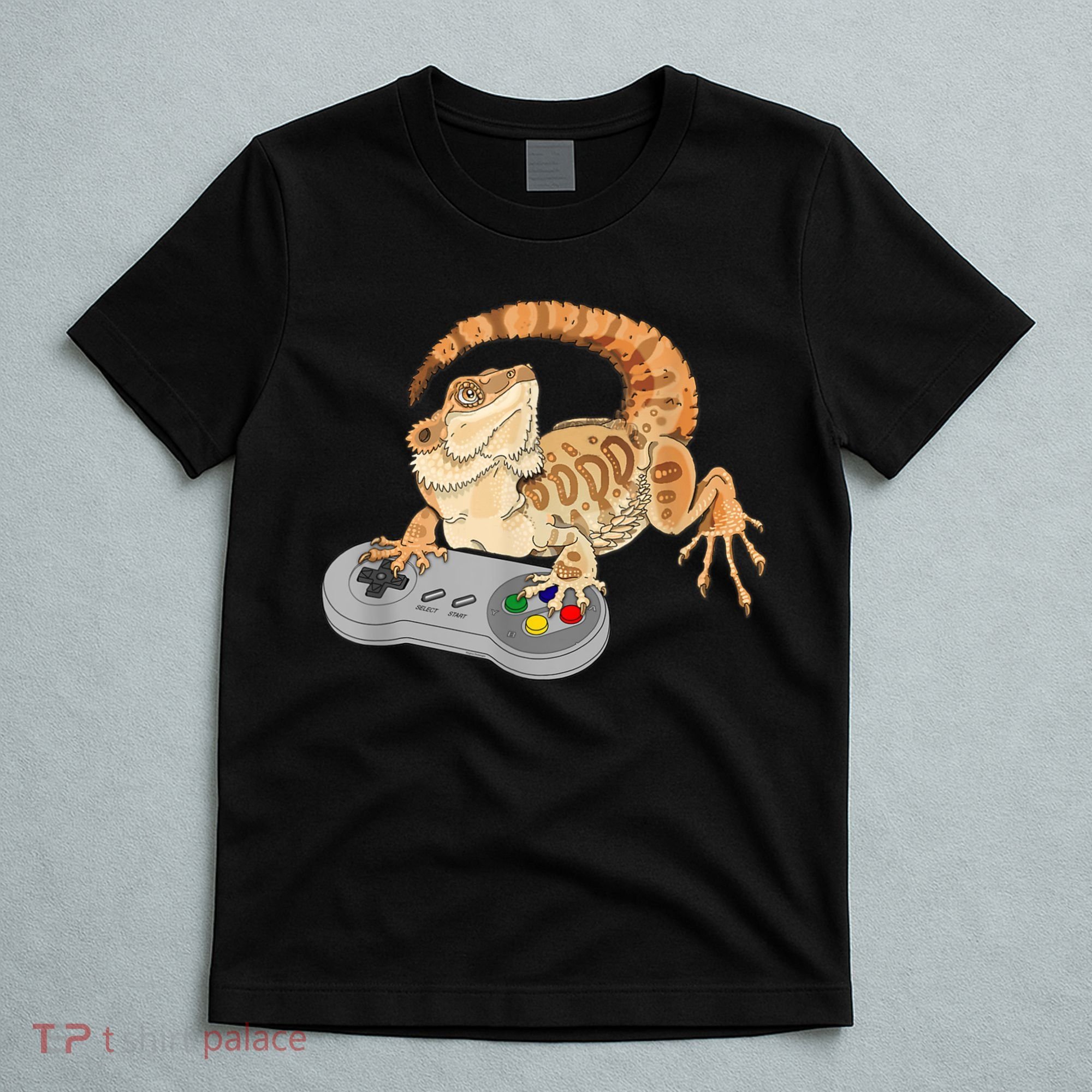 Bearded Dragon Playing Video Game Reptiles Pagona Gamer T-Shirt