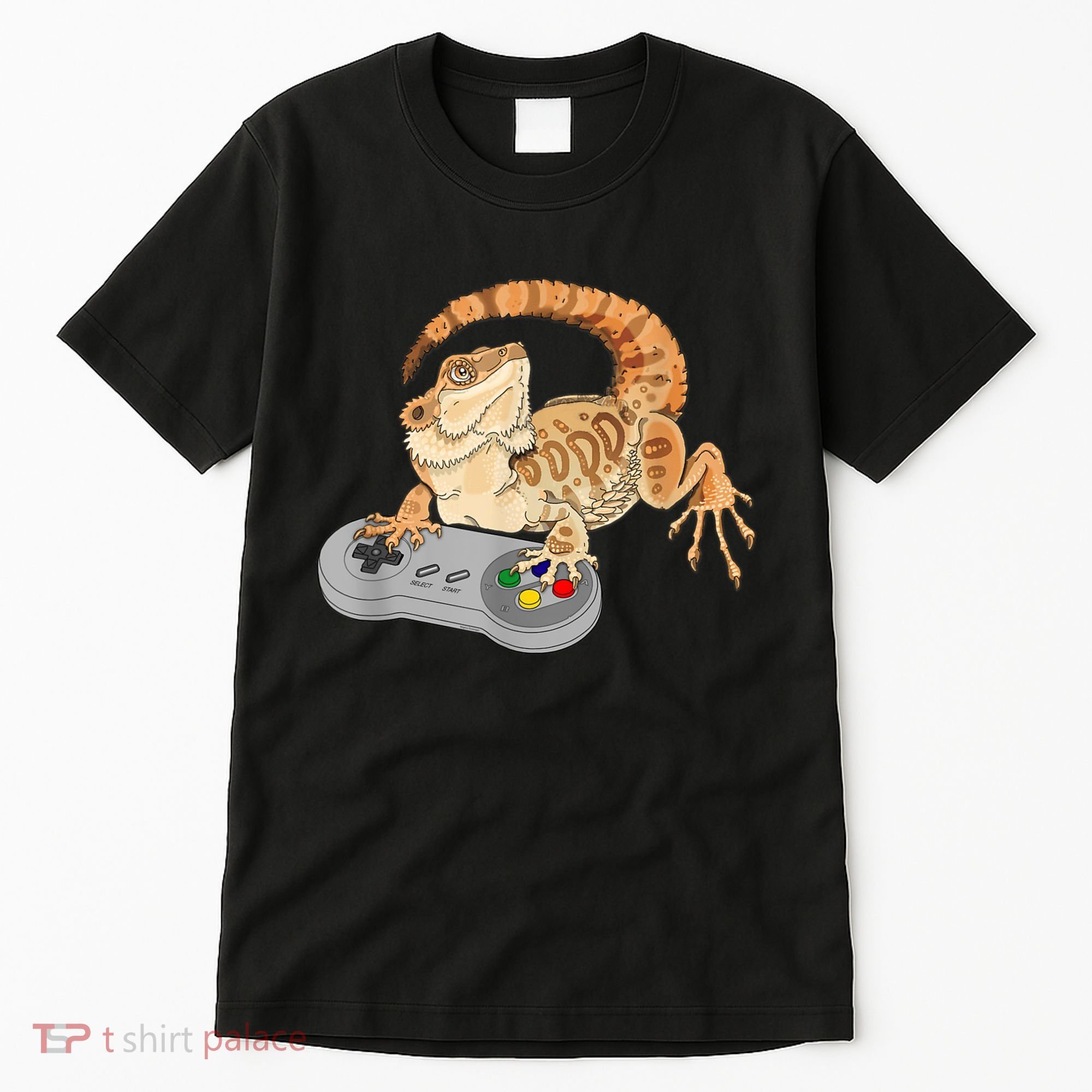 Bearded Dragon Playing Video Game Reptiles Pagona Gamer Tall T-Shirt