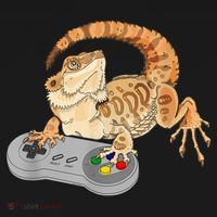 Bearded Dragon Playing Video Game Reptiles Pagona Gamer Tall T-Shirt thumb 4