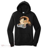 Bearded Dragon Playing Video Game Reptiles Pagona Gamer Women's Hoodie thumb 0