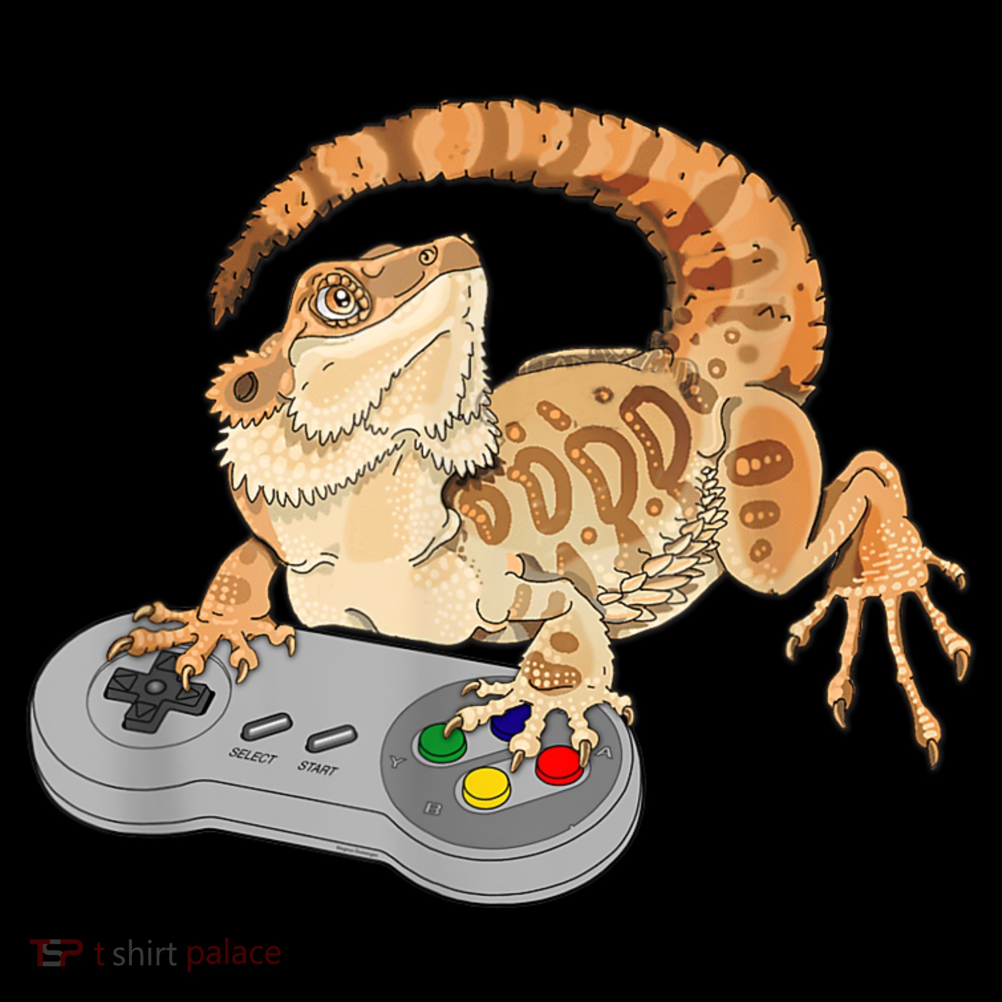 Bearded Dragon Playing Video Game Reptiles Pagona Gamer Mousepad