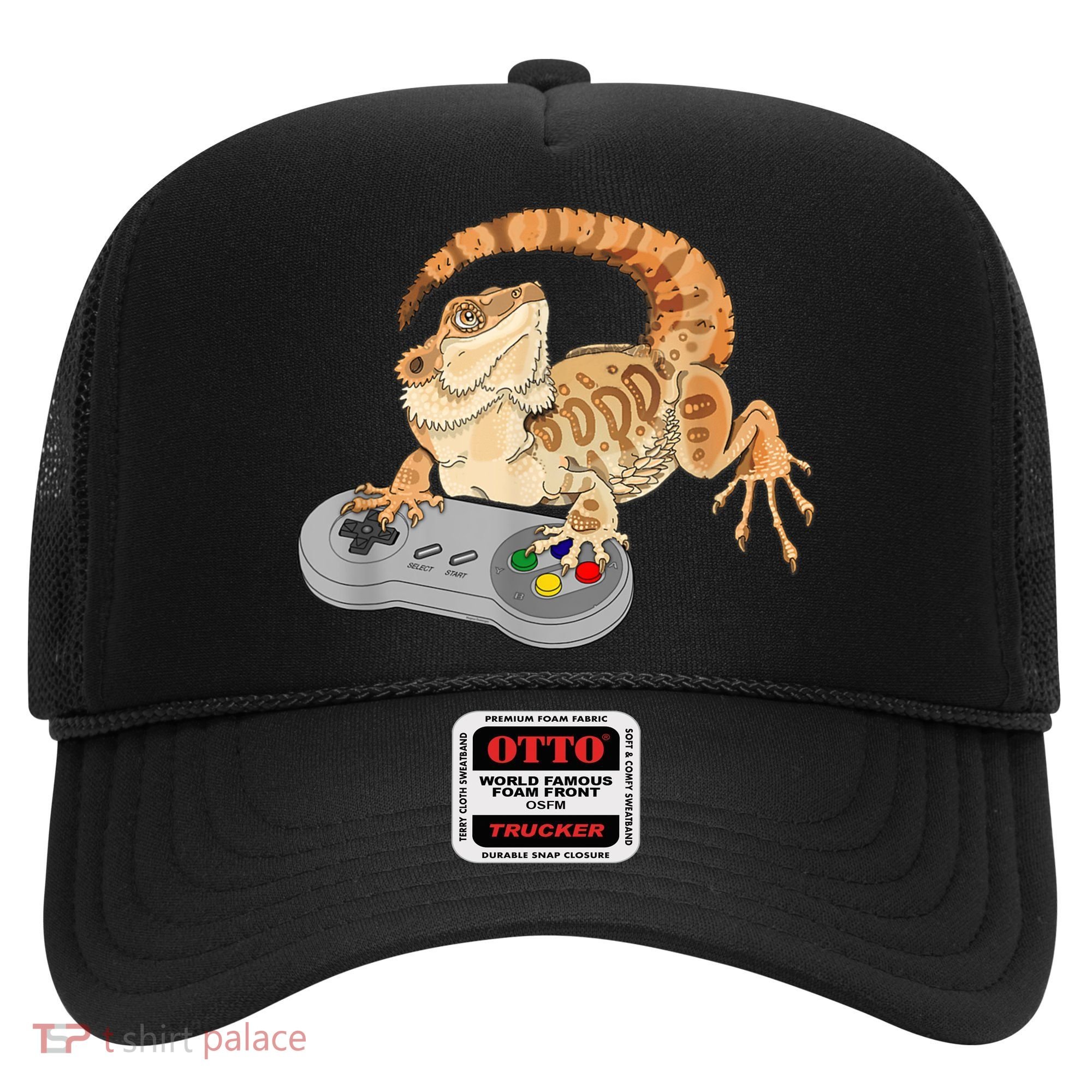 Bearded Dragon Playing Video Game Reptiles Pagona Gamer Hat