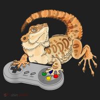 Bearded Dragon Playing Video Game Reptiles Pagona Gamer Hat thumb 2