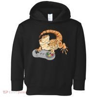 Bearded Dragon Playing Video Game Reptiles Pagona Gamer Toddler Hoodie thumb 0