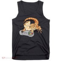 Bearded Dragon Playing Video Game Reptiles Pagona Gamer Tank Top thumb 0