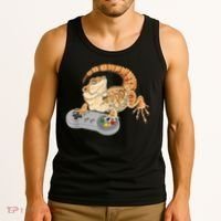 Bearded Dragon Playing Video Game Reptiles Pagona Gamer Tank Top thumb 3