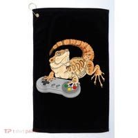 Bearded Dragon Playing Video Game Reptiles Pagona Gamer Golf Towel thumb 0