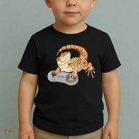 Bearded Dragon Playing Video Game Reptiles Pagona Gamer Toddler T-Shirt thumb 2