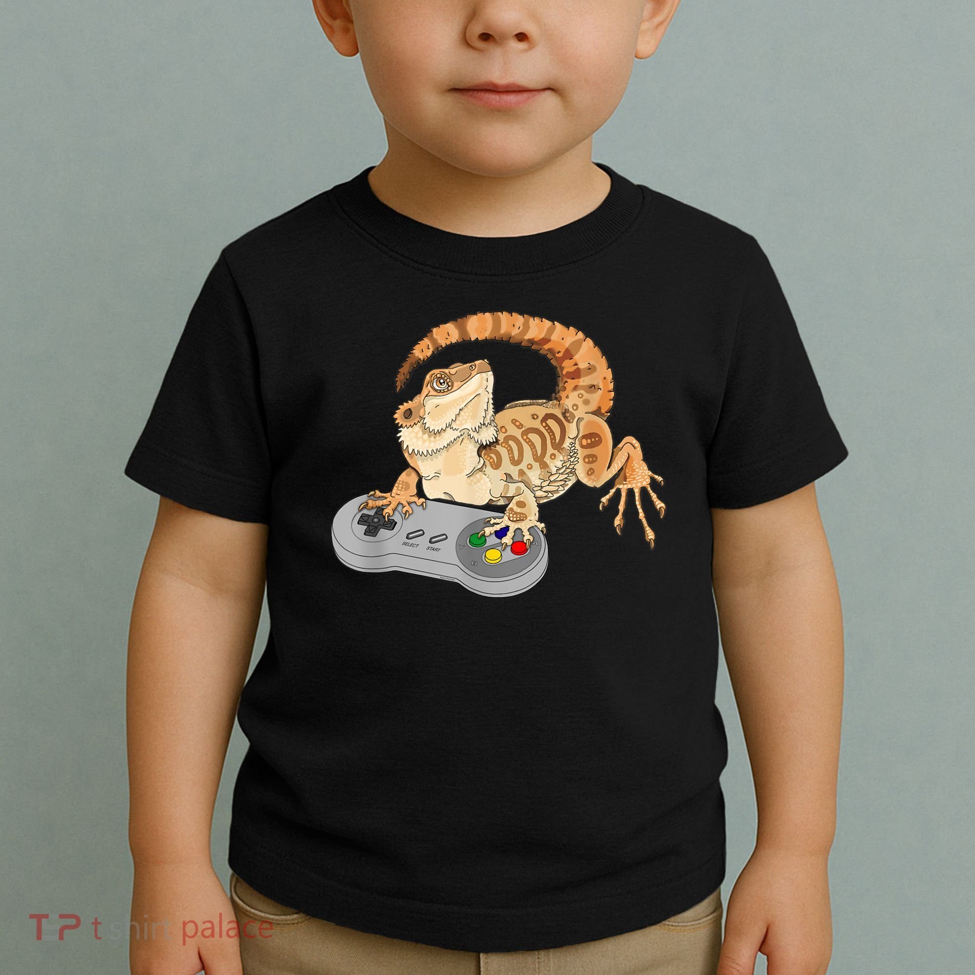 Bearded Dragon Playing Video Game Reptiles Pagona Gamer Toddler T-Shirt