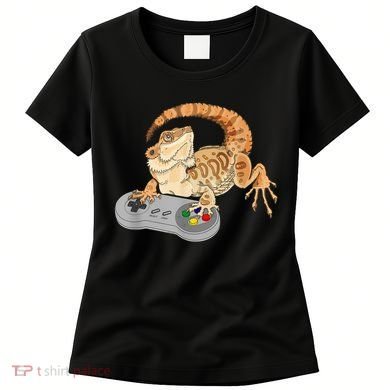 Bearded Dragon Playing Video Game Reptiles Pagona Gamer Women's T-Shirt