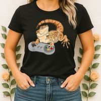 Bearded Dragon Playing Video Game Reptiles Pagona Gamer Women's T-Shirt thumb 2