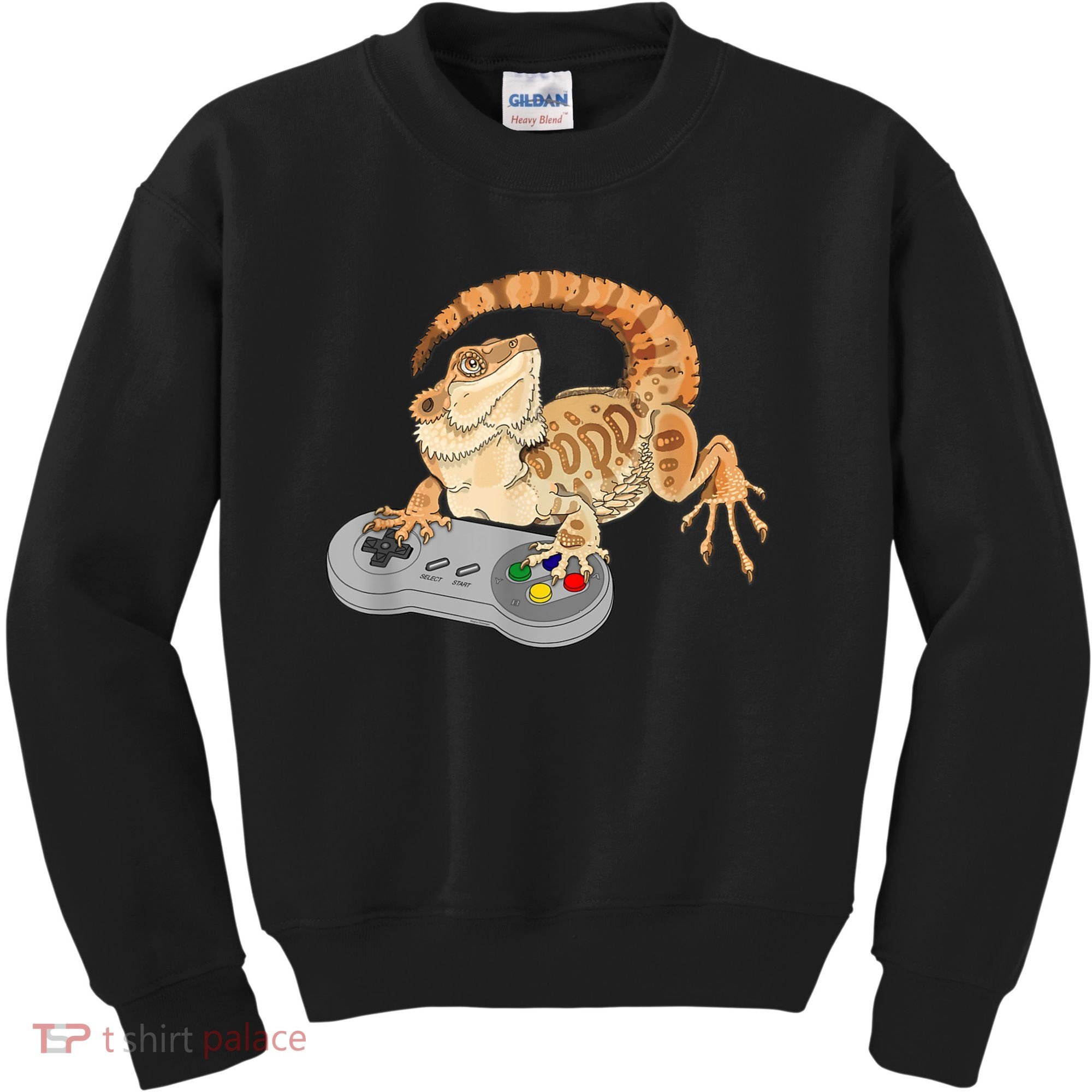 Bearded Dragon Playing Video Game Reptiles Pagona Gamer Kids Sweatshirt