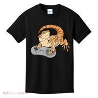 Bearded Dragon Playing Video Game Reptiles Pagona Gamer Kids T-Shirt thumb 0