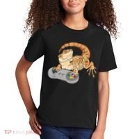 Bearded Dragon Playing Video Game Reptiles Pagona Gamer Kids T-Shirt thumb 2