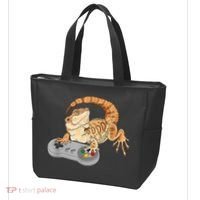Bearded Dragon Playing Video Game Reptiles Pagona Gamer Tote Bag thumb 3