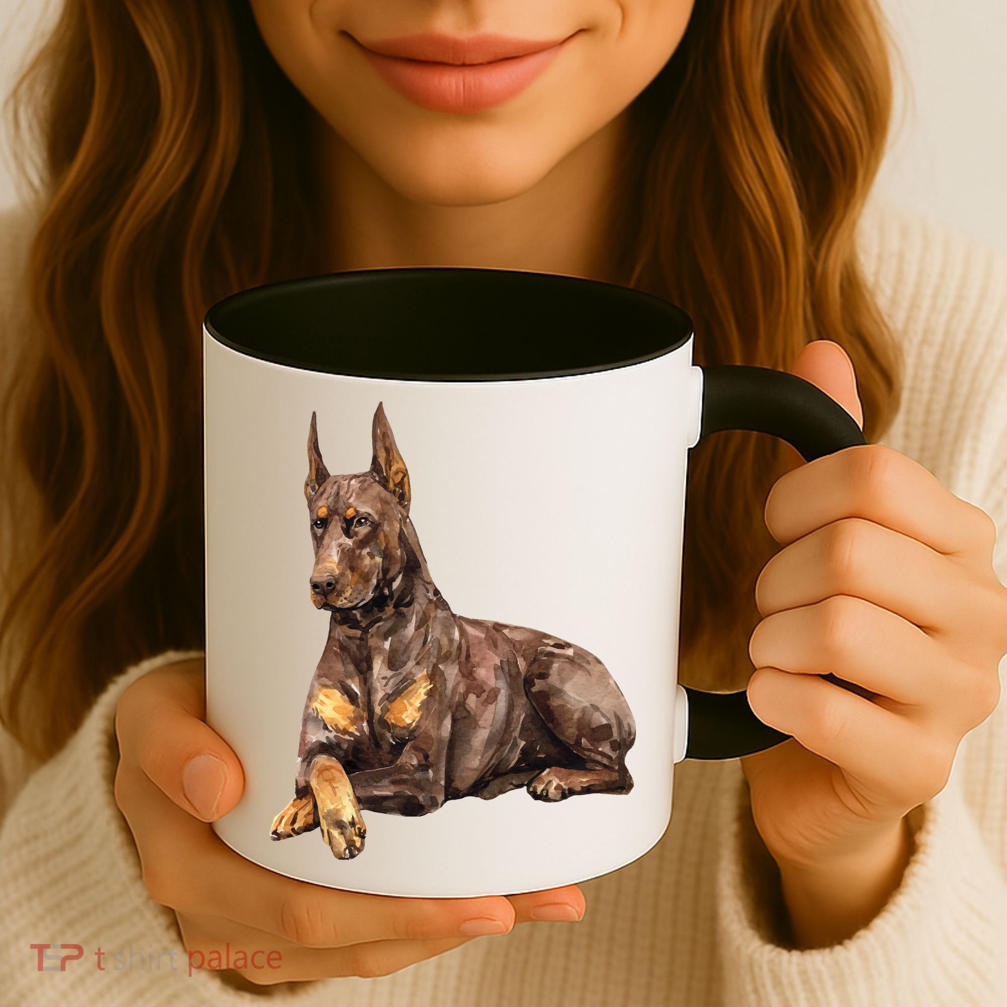 Brown Doberman Pinscher Coffee Mug