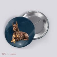 Brown Doberman Pinscher Button thumb 0