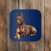 Brown Doberman Pinscher Coaster thumb 0