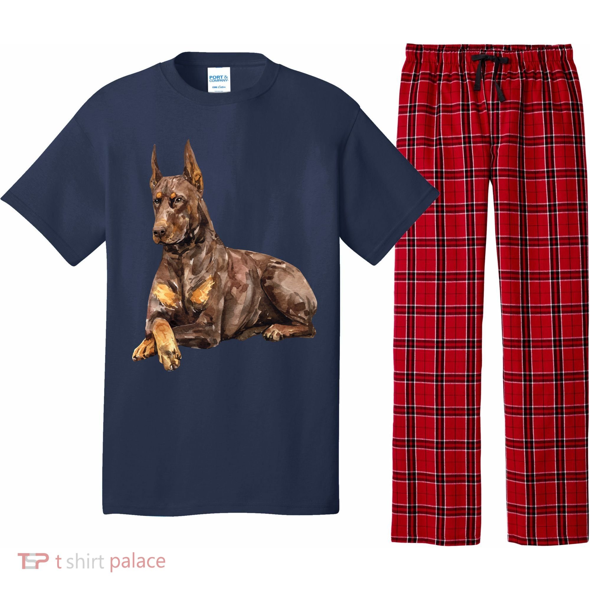 Brown Doberman Pinscher Pajama Set