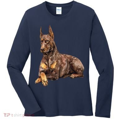 Brown Doberman Pinscher Women's Long Sleeve Shirt