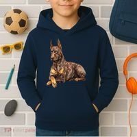 Brown Doberman Pinscher Kids Hoodie thumb 2