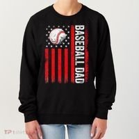 Baseball Dad Player American Us Flag Patriotic Women's Sweatshirt thumb 0