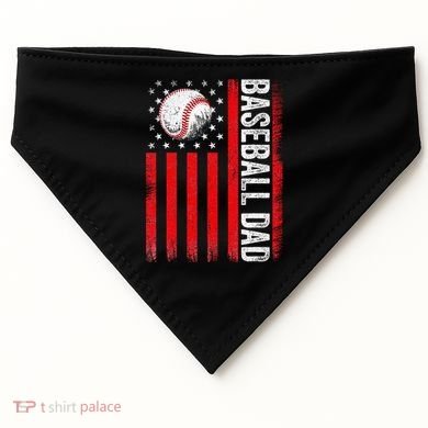 Baseball Dad Player American Us Flag Patriotic USA-Made Doggie Bandana
