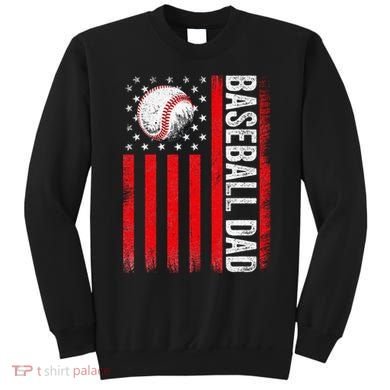 Baseball Dad Player American Us Flag Patriotic Sweatshirt