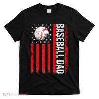 Baseball Dad Player American Us Flag Patriotic T-Shirt thumb 0