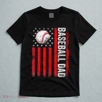 Baseball Dad Player American Us Flag Patriotic T-Shirt thumb 5
