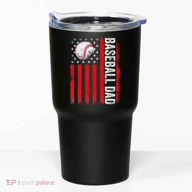 Baseball Dad Player American Us Flag Patriotic Tumbler