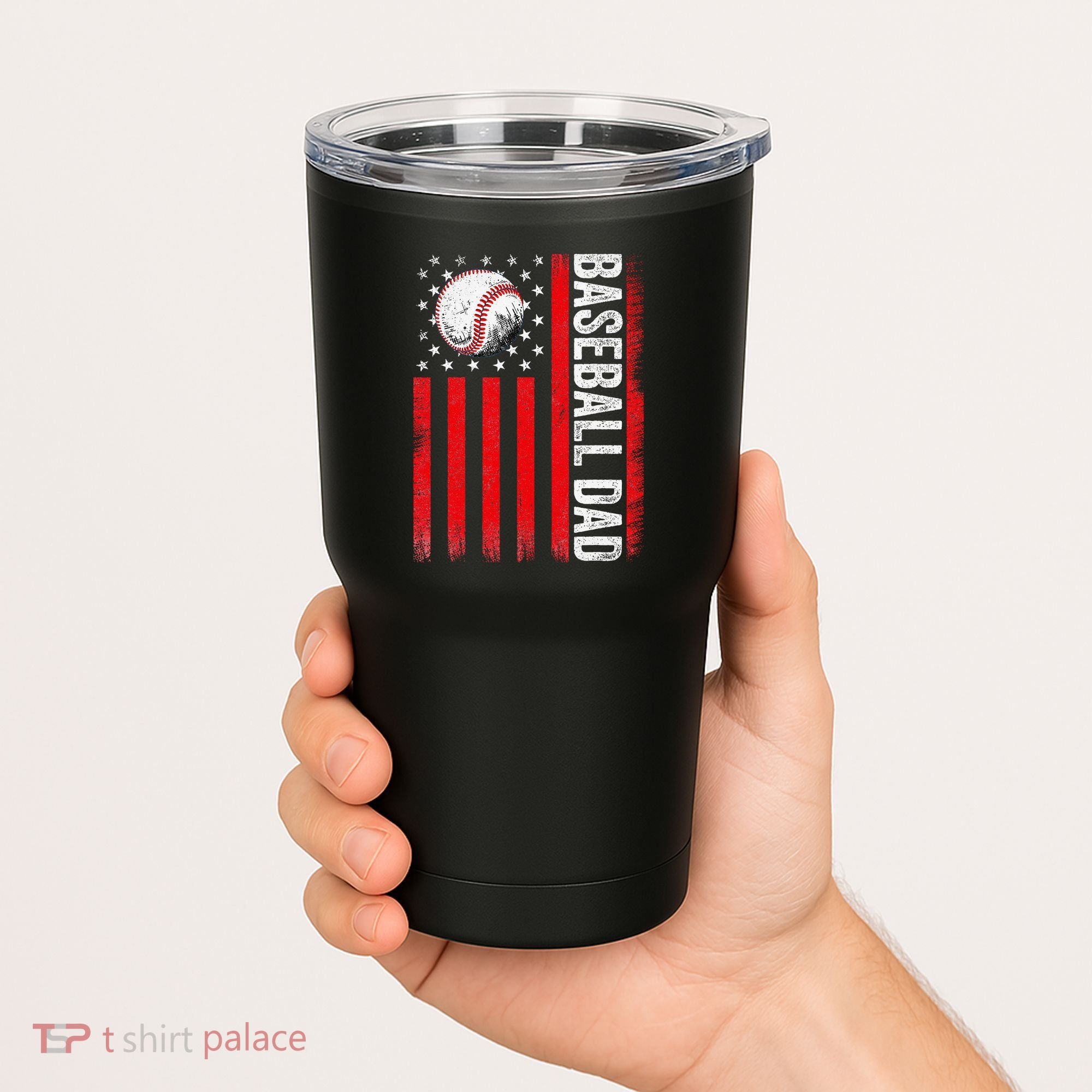 Baseball Dad Player American Us Flag Patriotic Tumbler