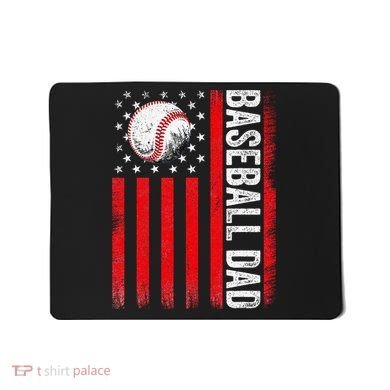 Baseball Dad Player American Us Flag Patriotic Mousepad