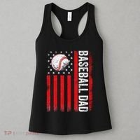 Baseball Dad Player American Us Flag Patriotic Women's Tank Top thumb 3