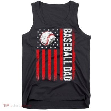 Baseball Dad Player American Us Flag Patriotic Tank Top