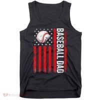 Baseball Dad Player American Us Flag Patriotic Tank Top thumb 0