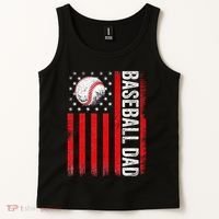 Baseball Dad Player American Us Flag Patriotic Tank Top thumb 2