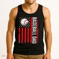 Baseball Dad Player American Us Flag Patriotic Tank Top thumb 3