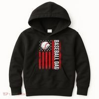 Baseball Dad Player American Us Flag Patriotic Kids Hoodie thumb 0