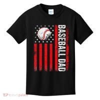 Baseball Dad Player American Us Flag Patriotic Kids T-Shirt thumb 0