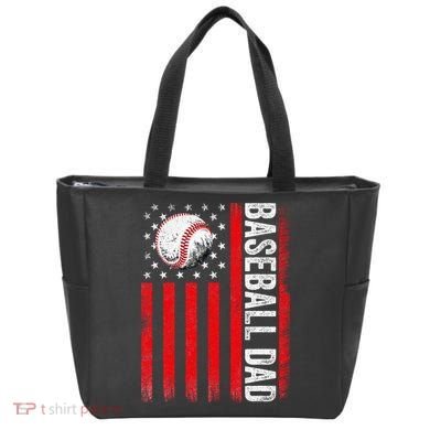 Baseball Dad Player American Us Flag Patriotic Tote Bag