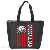 Baseball Dad Player American Us Flag Patriotic Tote Bag thumb 0