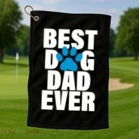 Best Dog Dad Ever Paw Golf Towel thumb 1