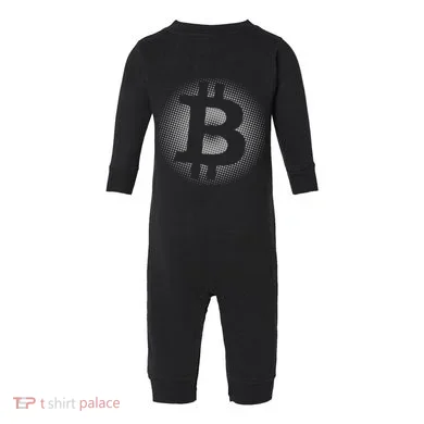 Bitcoin Dot Pattern Infant Fleece One Piece