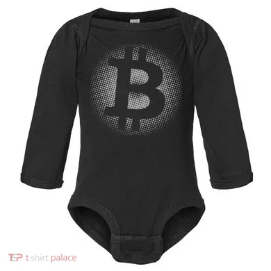 Bitcoin Dot Pattern Baby Long Sleeve Bodysuit