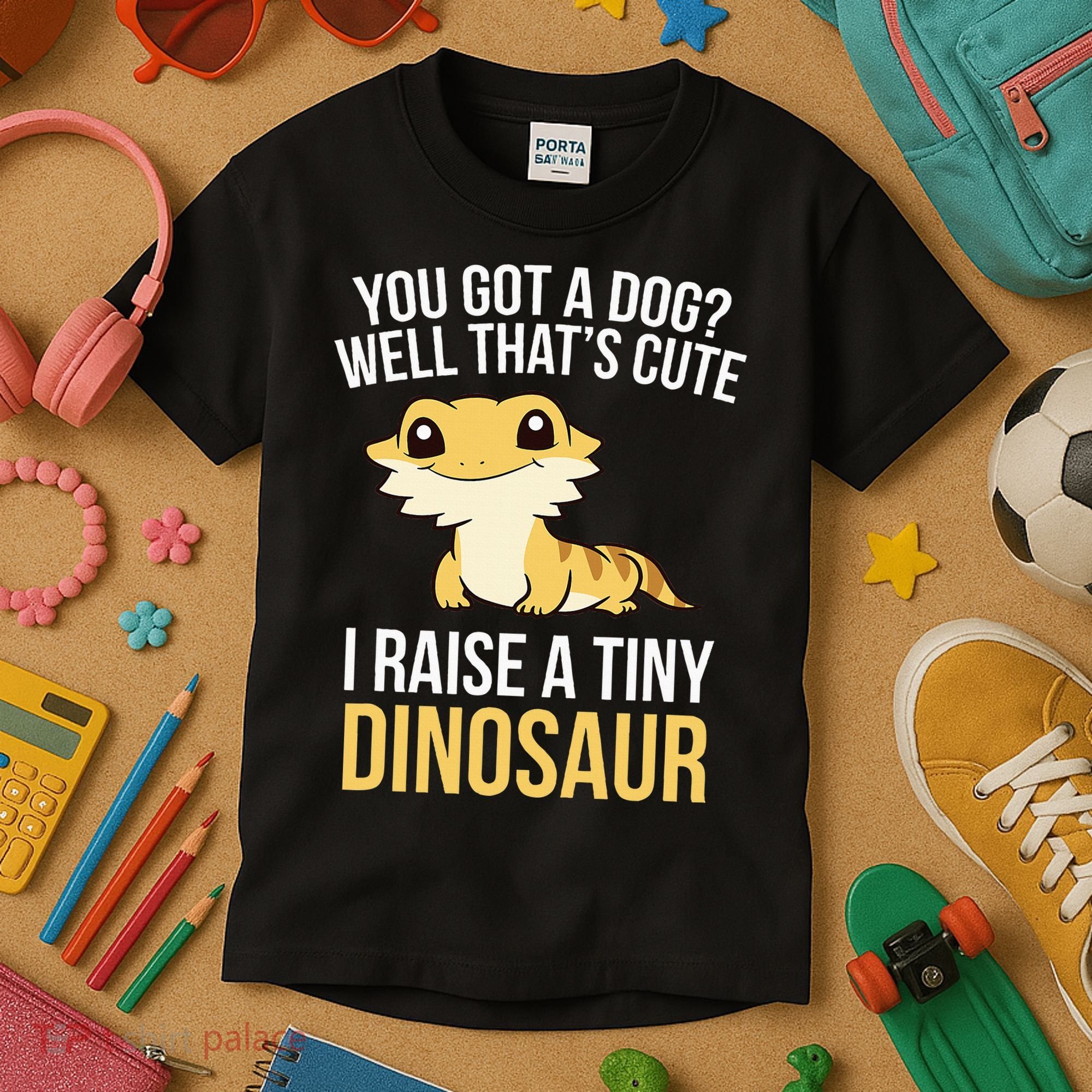 Bearded Dragon Pet I Raise A Tiny Dinosaur Bearded Dragon Kids T-Shirt