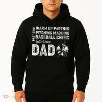 Baseball Dad Part Time Warm Up Partner Full Time Dad Hoodie thumb 2