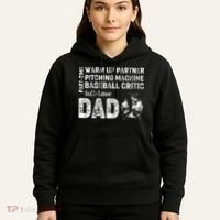 Baseball Dad Part Time Warm Up Partner Full Time Dad Hoodie thumb 5