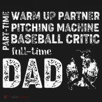 Baseball Dad Part Time Warm Up Partner Full Time Dad Polo thumb 3